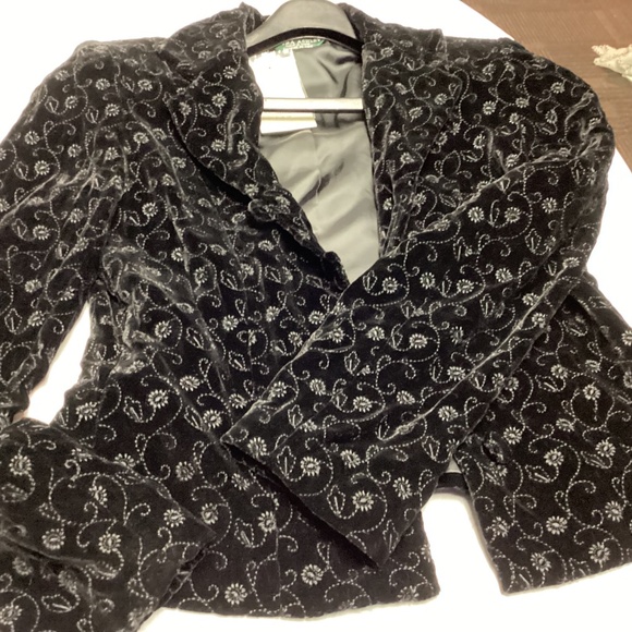 LAURA. ASHLEY SKIRT. / BLAZER SET Flocking Velvet SZ 6 NWT - Picture 2 of 13